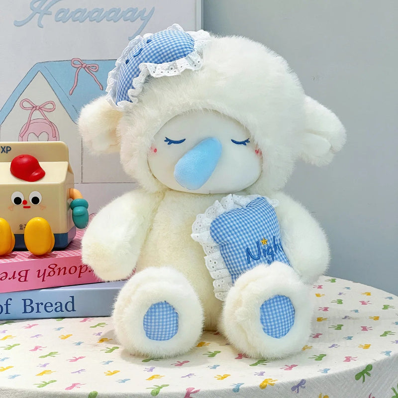 Kawaii plush lamb stuffed animal.