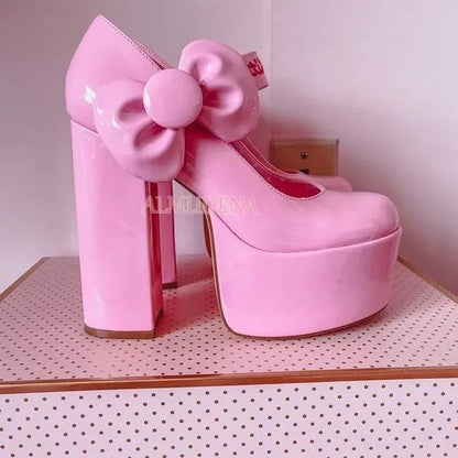 Pink round toe heels best sale
