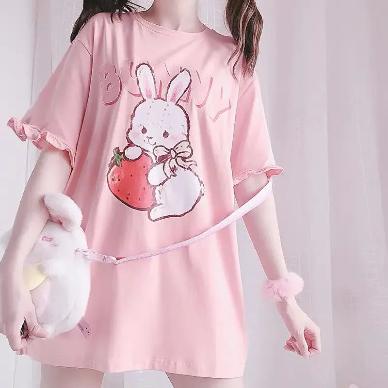 Pink Strawberry Bunny T-Shirt