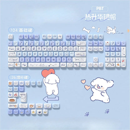 Kawaii Playful Puppy Keycap Set