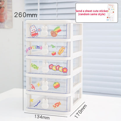 Kawaii White Desktop Storage Box Organizer