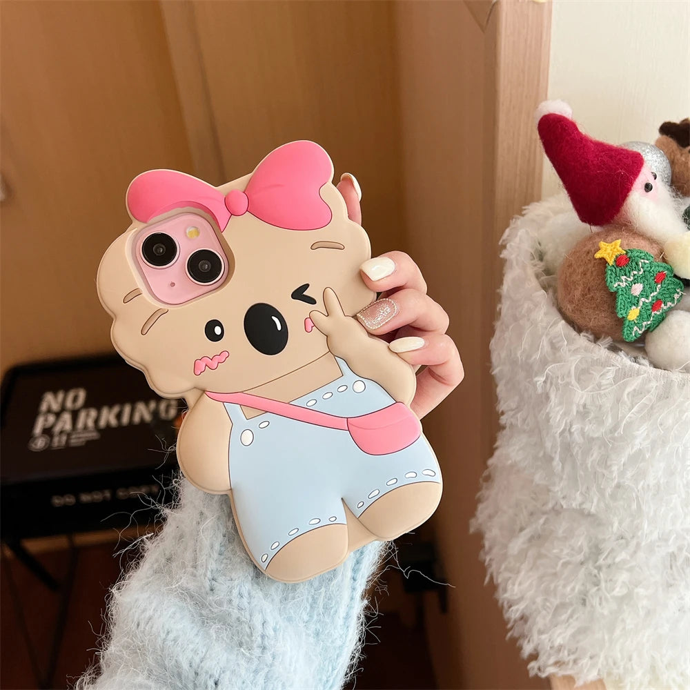 Kawaii Pink Bow Koala iPhone Case