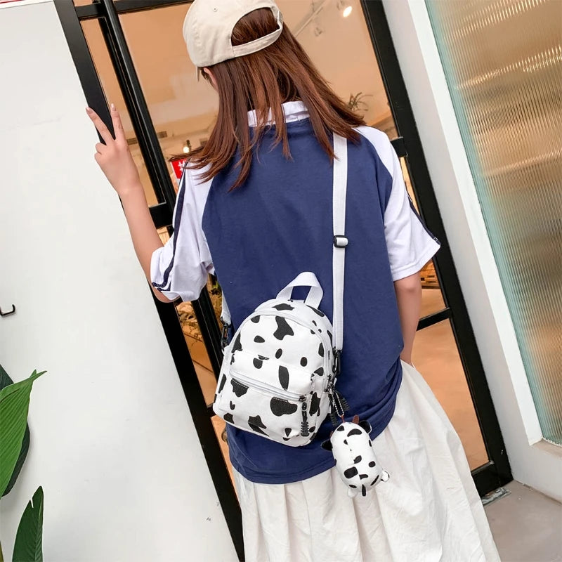 Kawaii Cow Print Mini Backpacks