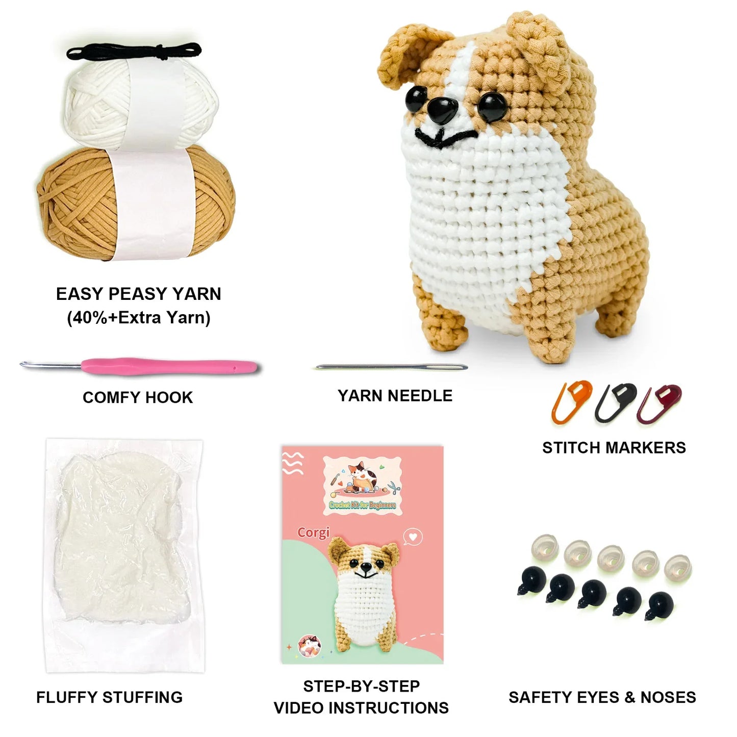 Corgi - Kawaii Crochet Kit For Beginners