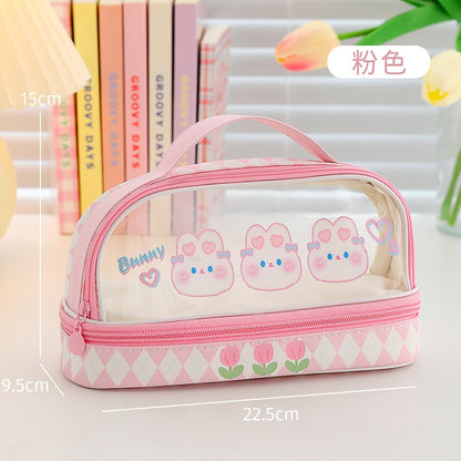 Kawaii Bunny Transparent Pencil Bag