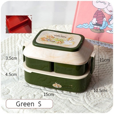 Kawaii Green Portable Lunch Box