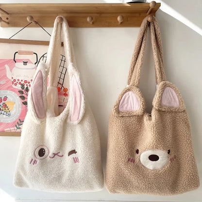 Kawaii Bunny & Bear Tote Bags