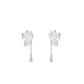 Kawaii Silver Butterfly Stud Earrings 