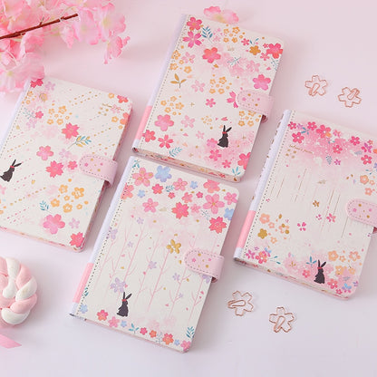 Kawaii Cherry Blossom Magnetic Buckle Notebooks
