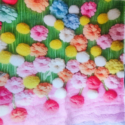 Vibrant Plush Flowers Rug