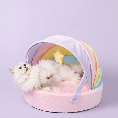 Pastel Rainbow Cat Bed