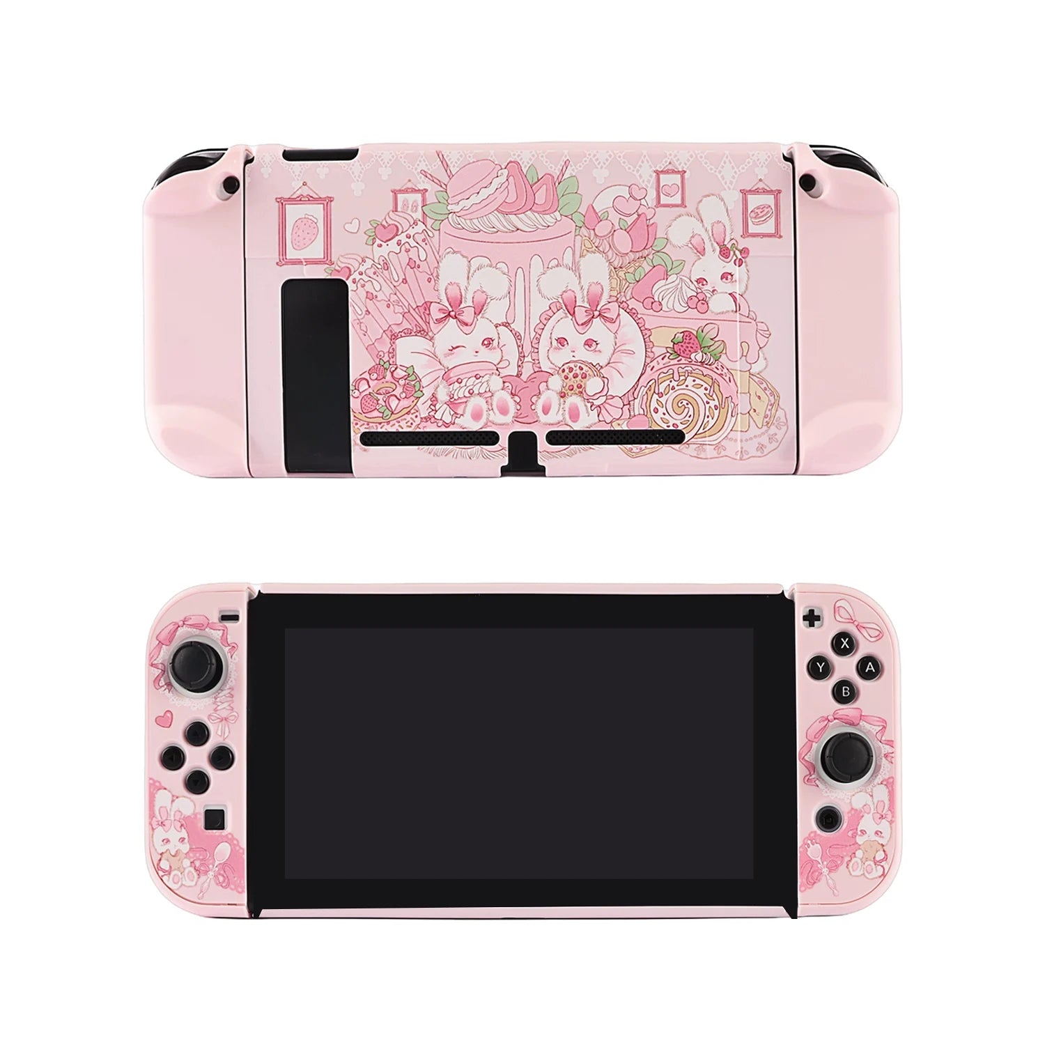 Pink Strawberry Bunny Nintendo Switch Cover