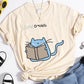 "(STU)DYING" Cat Graphic T-Shirt