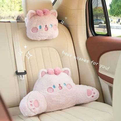 Pink Plush Cat Car Seat Accessories