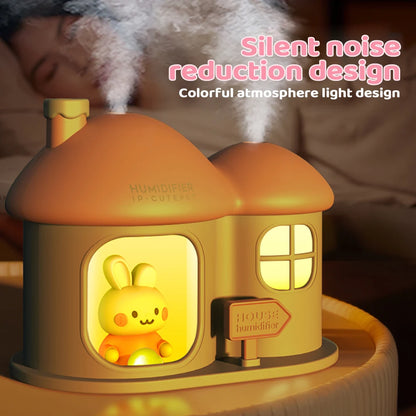 Kawaii Bunny House Humidifier Night Light