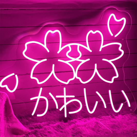 "Kawaii" Cherry Blossom Neon Sign