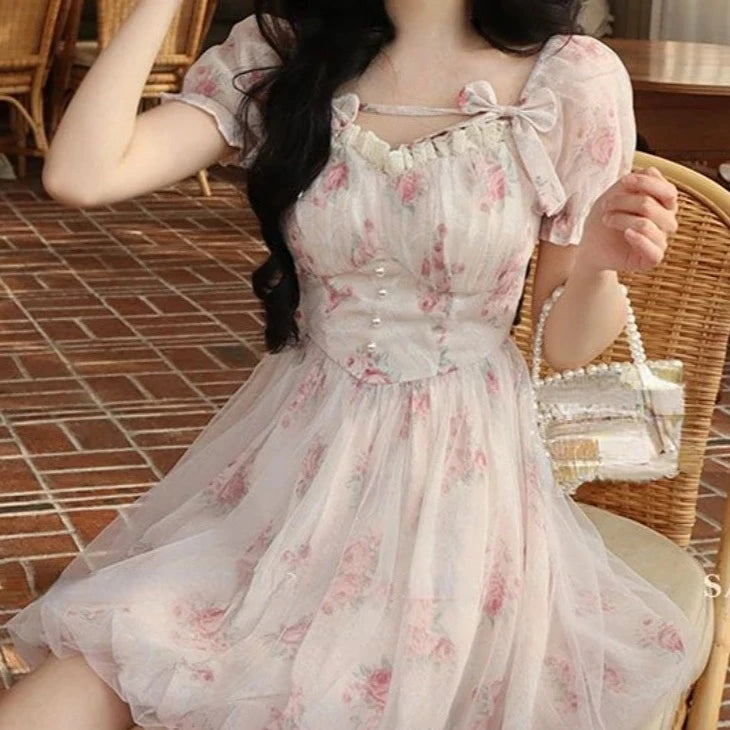 Coquette Summer Floral Mini Dress Coquette Summer Floral Mini Dress