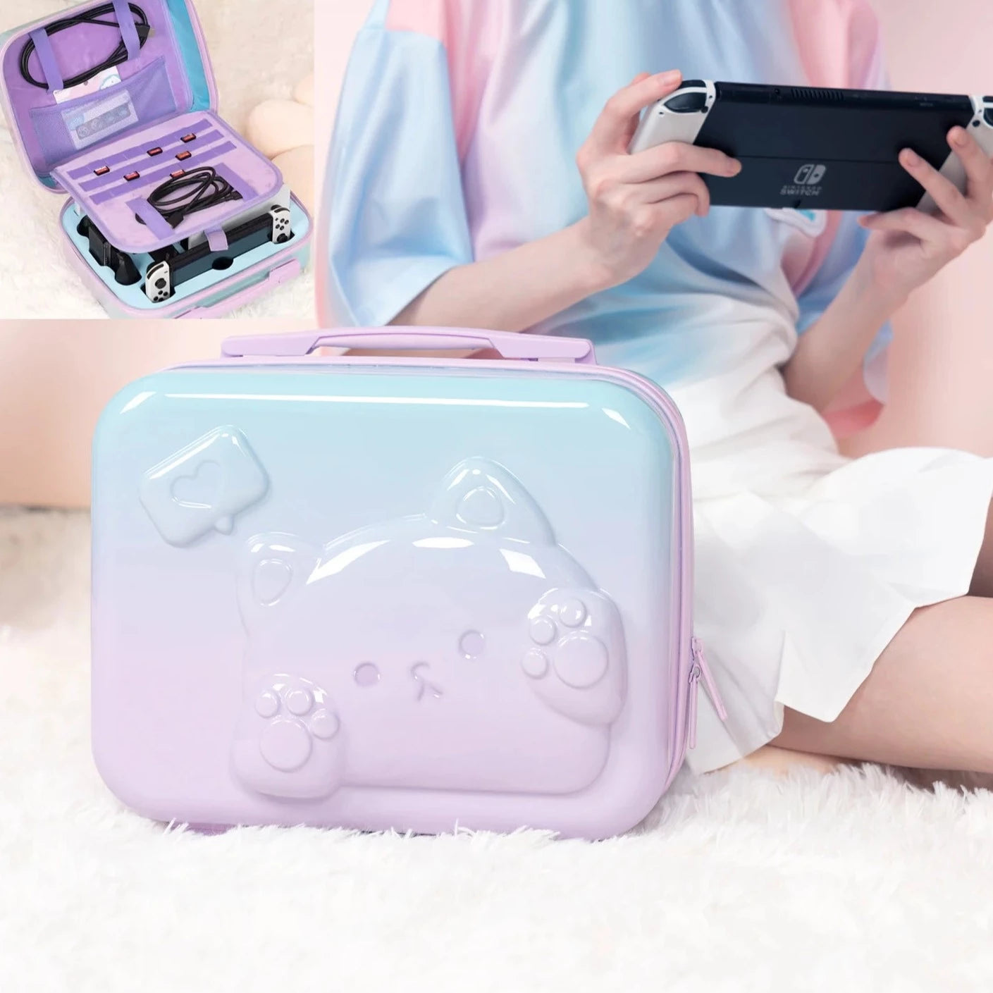 Secure Neko Storage Case for Nintendo Switch