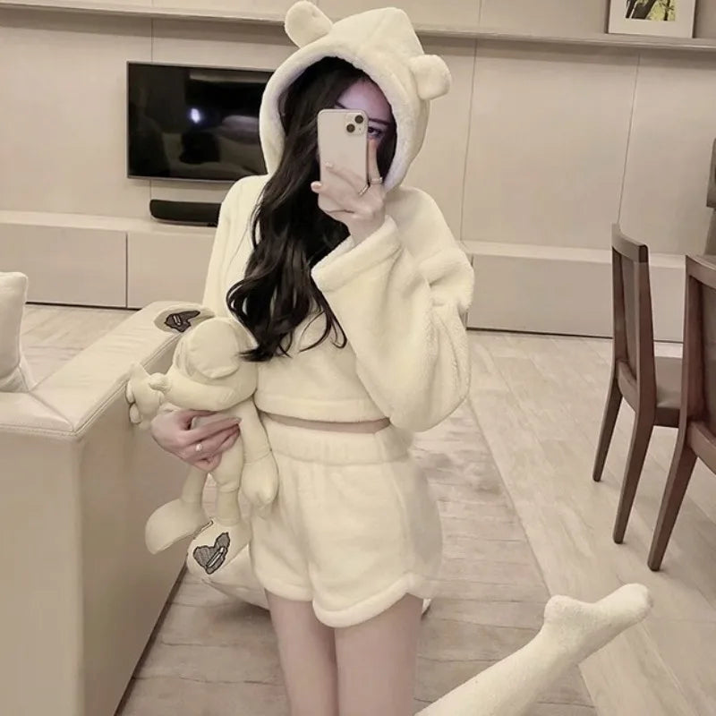 Hooded Teddy Bear Pajama Set