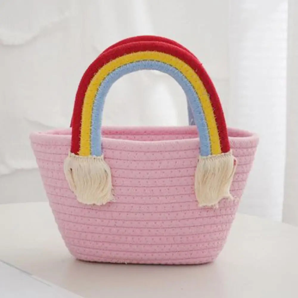 Rainbow Handle Tote Handbag