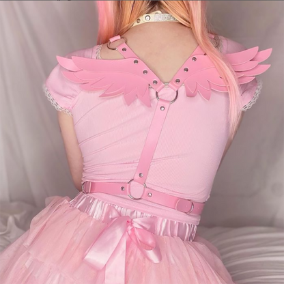 Kawaii Angel Wings Leather Harness