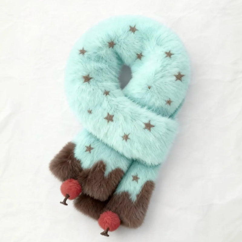 Kawaii Mint Thin Cake Plush Scarf