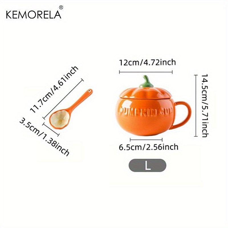 Kawaii Pumpkin Shaped Ceramic Mug