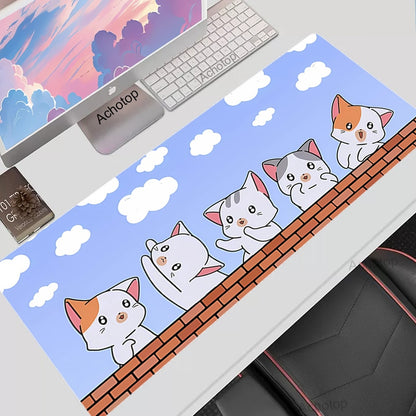 Kawaii Brick Kitties Desk Pad