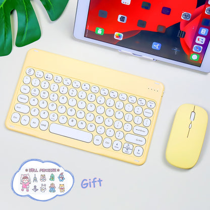 Kawaii Pastel Yellow Wireless iPad Keyboard & Mouse