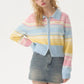 Pastel Rainbow Zip Down Cardigan