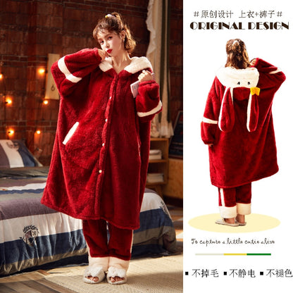 Cute Hooded Robe Winter Pajamas