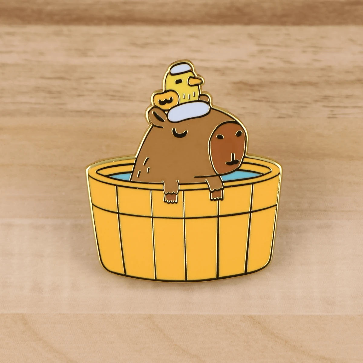 Capybara Bath Enamel Pin