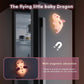 Dragon night light magnetically attached to a refrigerator.