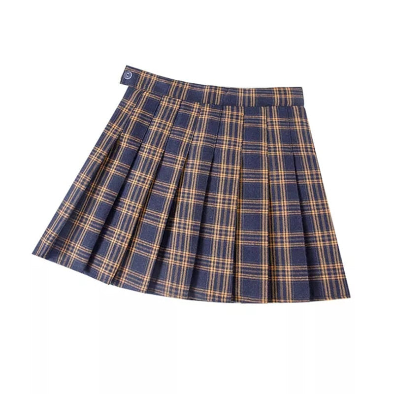 Kawaii Brown Pleated Mini Skirts