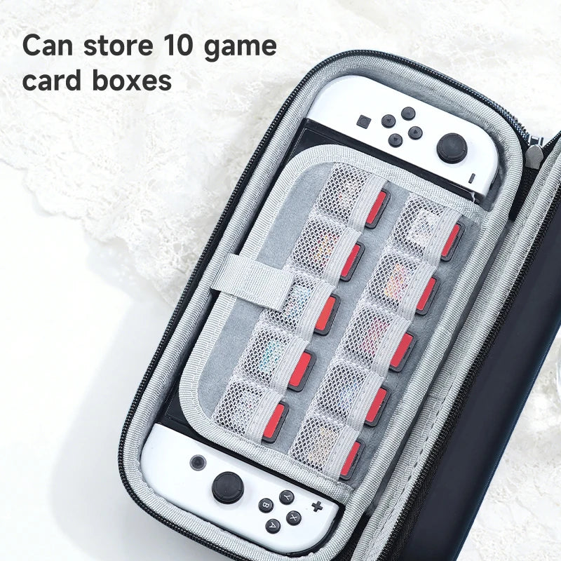 This image is displaying the storage capacity for the Cute Pink Bows Switch Case, which is that it can store 10 game cards.