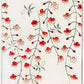 Decorative design with red and pink flowers on a white background