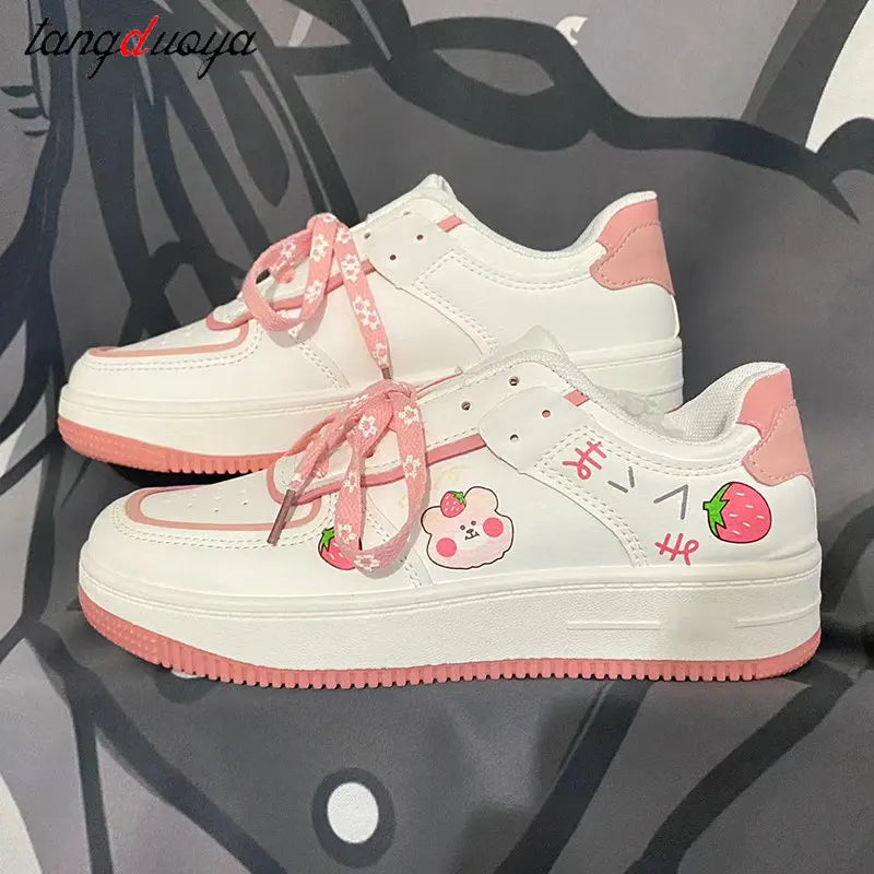 Kawaii Strawberry Bear Sneakers