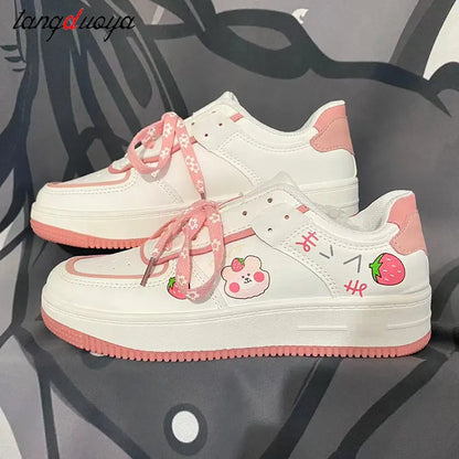 Kawaii Strawberry Bear Sneakers