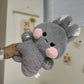 Kawaii Grey Funny Bunny Plushie