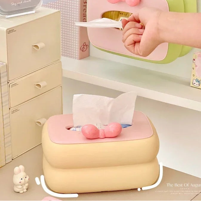 Cute Pink Bow Tissue Box