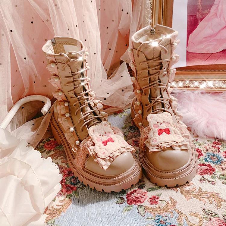 Kawaii Teddy Bear Ankle Boots