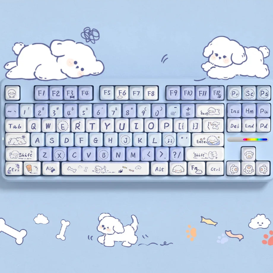 Kawaii Playful Puppy Keycap Set