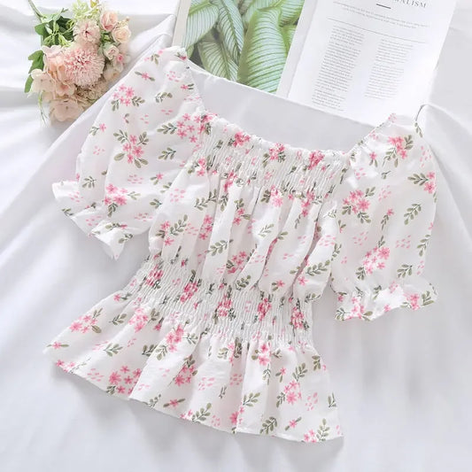Spring Floral Cropped Top