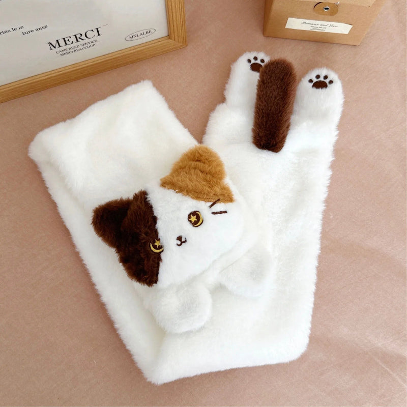 Single Kawaii Cat Scarf set  on table