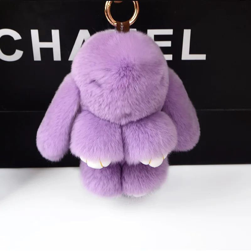 Fluffy Bunny Plushie Keychains