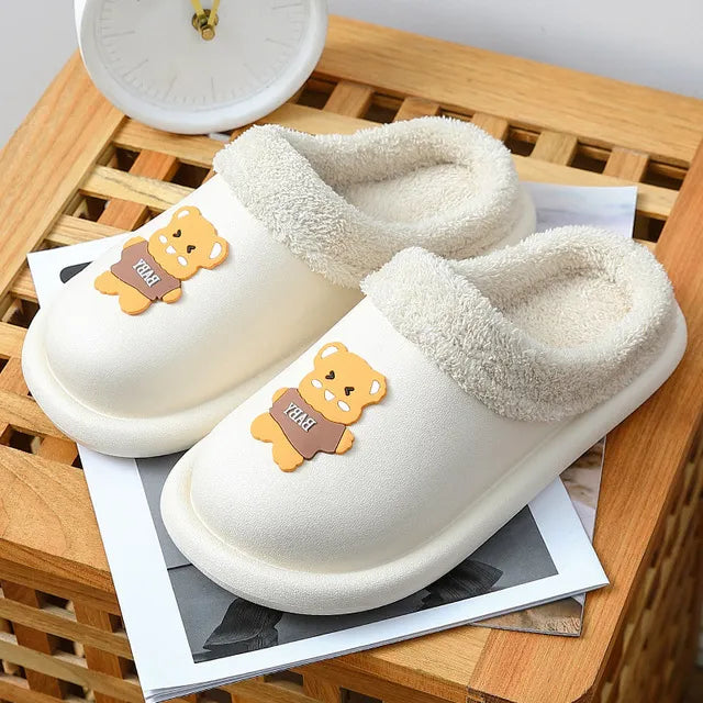 Thick Teddy Bear Winter Slippers