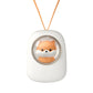 White electronic device with a shiba-shaped face on a white background