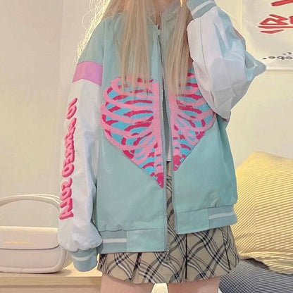 Kawaii Pastel Skeleton Heart Jacket