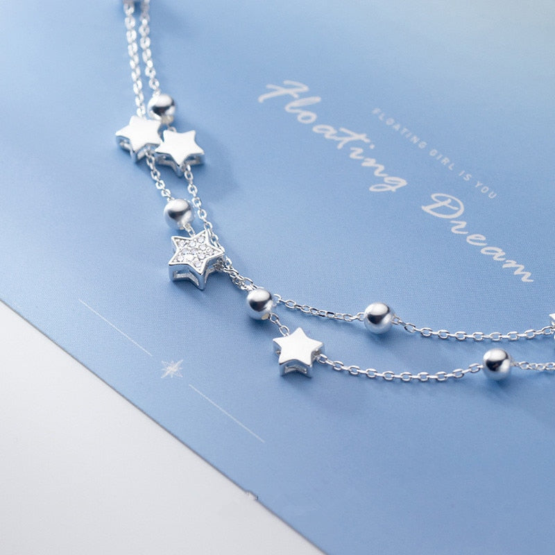 Kawaii 925 Sterling Silver Star Bracelet