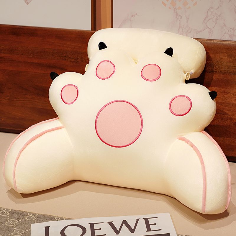 Kawaii Soft Cat Paw Reading Pillow in White